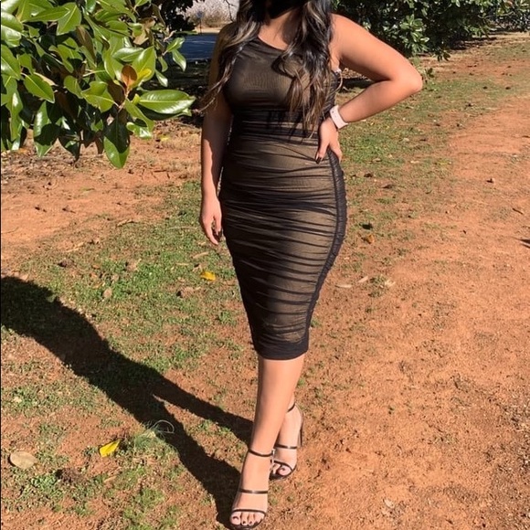 Already RSVP'd Black Ruched One-Shoulder Bodycon Dress - NEW! - Picture 7 of 7